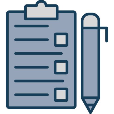 Liste simgesi ve vektör illüstrasyonlu pano