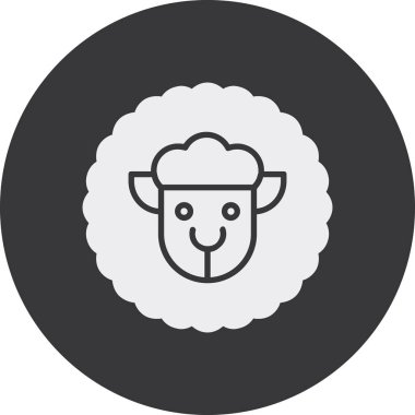 Koyun yassı simgesi, vektör, illüstrasyon