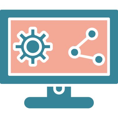 Dizüstü bilgisayar simgesi vektör çizimi