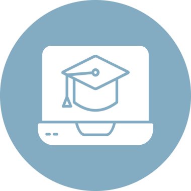 Çevrimiçi eğitim simgesi, vektör illüstrasyonu