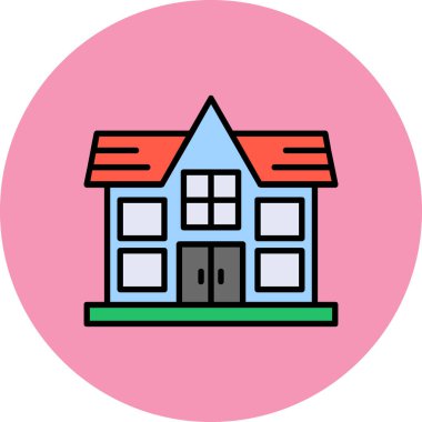 Bina. Web simgesi basit illüstrasyon