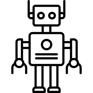 yapay robot simgesi vektör çizimi