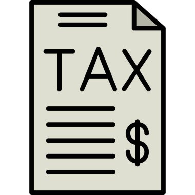 Vergi simgesi. Web tasarımı için basit vergi vektör simgesi çizimi