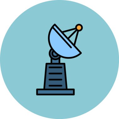 Uydu Simgesi, vektör illüstrasyonu