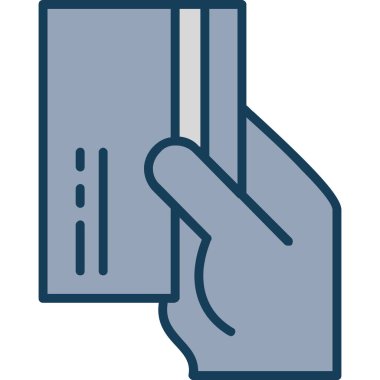 Kart el kartı simgesi doldurulmuş taslak biçimi