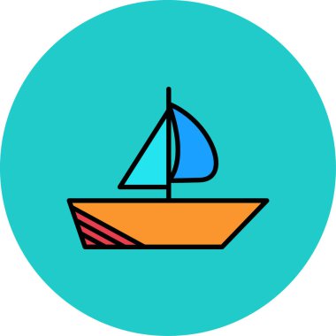 Tekne. Web simgesi basit illüstrasyon