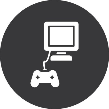 Bilgisayar monitörü simgesi. Web için basit bir bilgisayar vektör simgesi çizimi