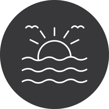 Güneş modern simgesinin vektör illüstrasyonu