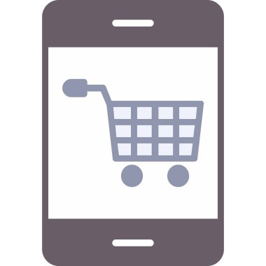 Alışveriş çevrimiçi renkli vektör simgesi