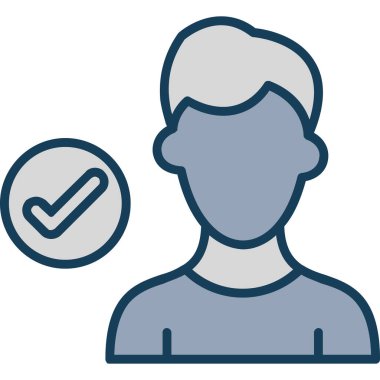 kullanıcı vektörü simgesi renk simgesi çizimi arkaplanda izole edildi