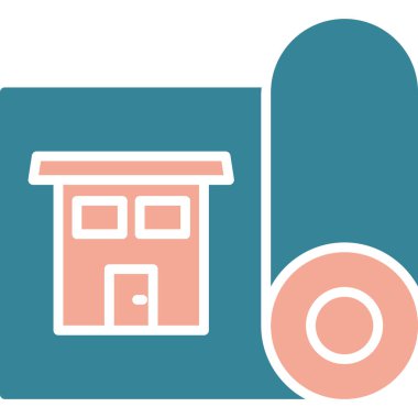 Bina. Web simgesi basit illüstrasyon