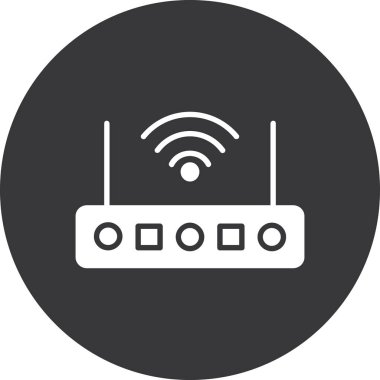 router simgesi. Web için basit bir wifi vektör simgesi çizimi