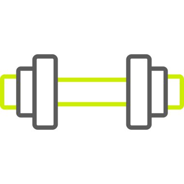 Dumbbell simgesi beyaz arkaplanda izole edildi. Vektör illüstrasyonu