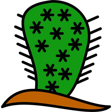 Kaktüs. Web simgesi basit illüstrasyon