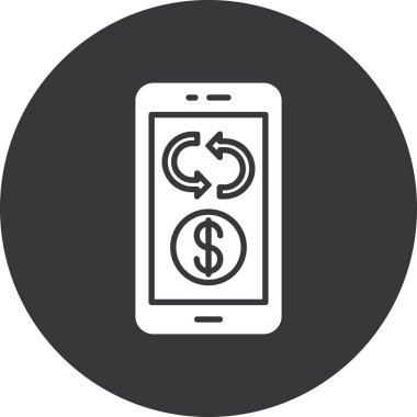 Dolar mobil simgesi. vektör simgesi izole edilmiş semboldür