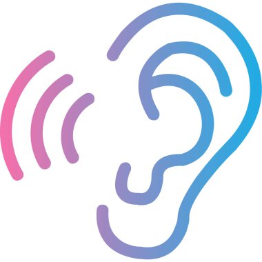 Kulak. Web simgesi basit illüstrasyon