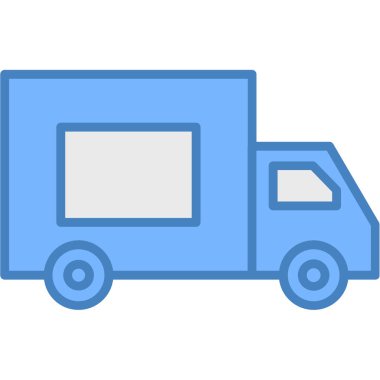 Minibüs Web simgesi basit illüstrasyon