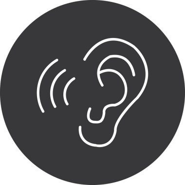 İşitme ikonu. Web için duyma vektörü simgelerinin özet çizimi