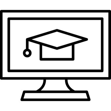 bilgisayar monitörü simgesi, basit satır biçimi