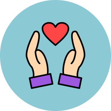 Kalp ikonu vektör illüstrasyonu