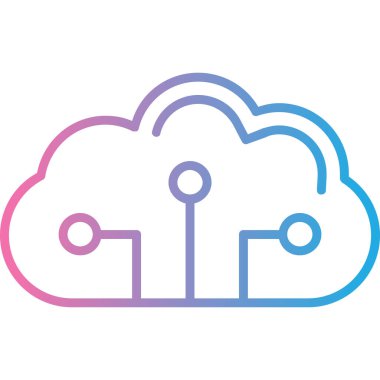 bulut hesaplama vektör çizgisi simgesi