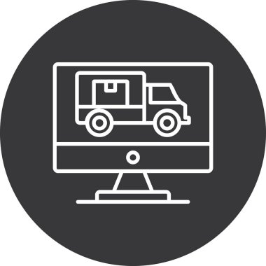 Kamyon simgesinin vektör illüstrasyonu