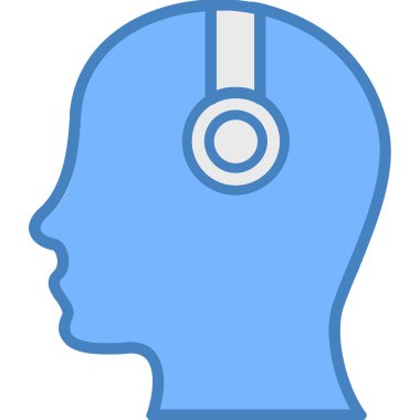 baş ve kulaklık vektör simgesi