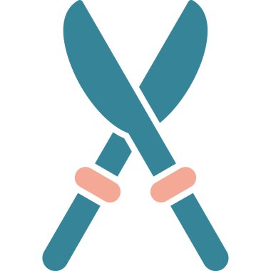 çapraz bıçak simgesi, vektör çizimi beyaz arkaplanda izole edildi