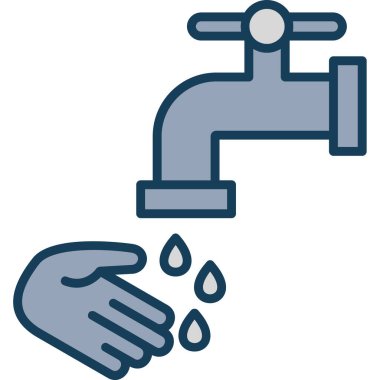 Ana hatlar biçiminde musluk musluğu simgesi