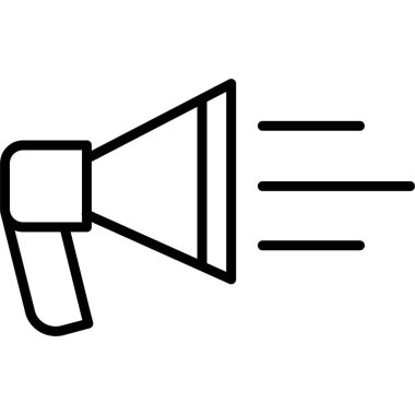 Megafon simgesi. Beyaz arkaplanda izole edilmiş web tasarımı için özet Megafon vektör simgesi