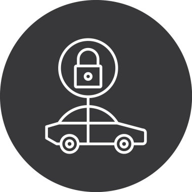 araba sigortası ikonu vektör illüstrasyonu