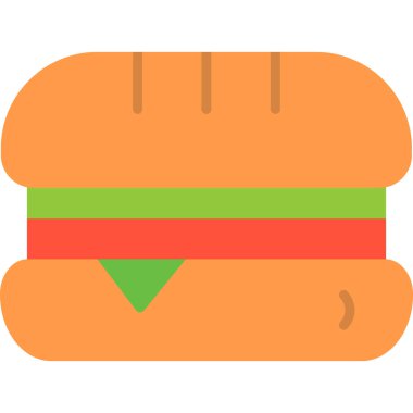 Hamburger. Web simgesi basit illüstrasyon