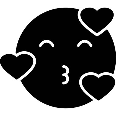 Aşk kalp emojisi simgesi katı biçimde