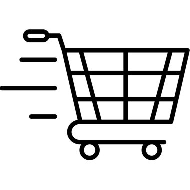 Alışveriş arabası ikon vektör illüstrasyonu.