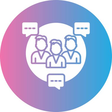 Konuşma baloncuğu ile daire içindeki insanların vektör simgesi