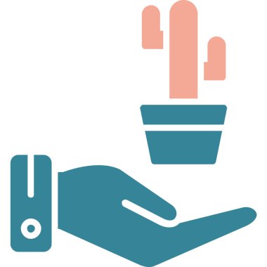 Kaktüs. Web simgesi basit illüstrasyon