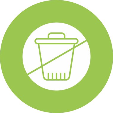 Çöp kutusu simgesi, vektör illüstrasyonu