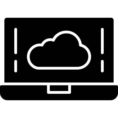 Bulut hesaplama simgesi vektör illüstrasyonu