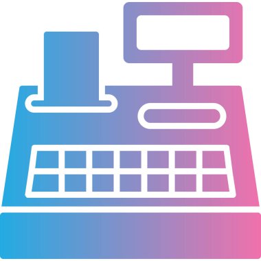 Bilgisayar Masası simgesi, vektör illüstrasyonu