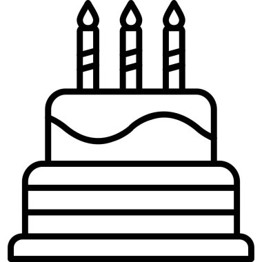 kek tatlı ikonu ana hatlarıyla