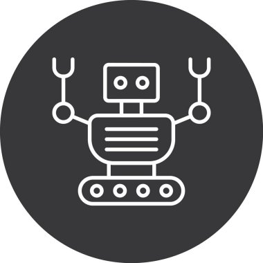 Yapay zeka robot ikonu. Web tasarımı için yapay zeka vektör simgesinin basit bir gösterimi