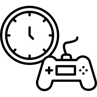 Oyun denetleyici simgesi. Anahat oyun denetleyicisi vektör simgesi web tasarımı için beyaz arka planda yalıtılmış