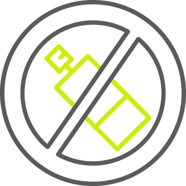 Beyaz arkaplanda sigara simgesi yok, vektör illüstrasyon tasarımı