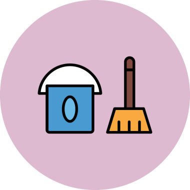 Süpürge. Web simgesi basit illüstrasyon