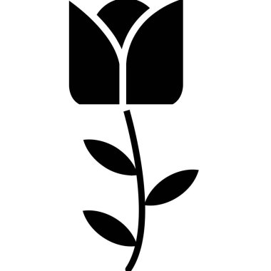 Lale çiçeği vektör simgesi. Beyaz arkaplanda izole edilmiş ana hatlı vektör çizimi. çiçek simgesi tasarımı.