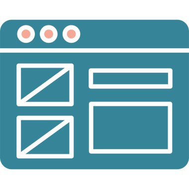 Tarayıcı pencere web simgesi düz hatlı tasarım