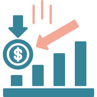 finansal büyüme düz vektör simgesi