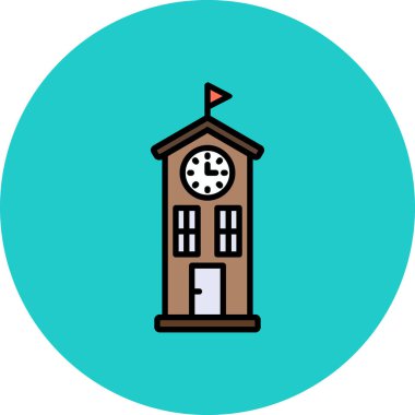 Bina. Web simgesi basit illüstrasyon