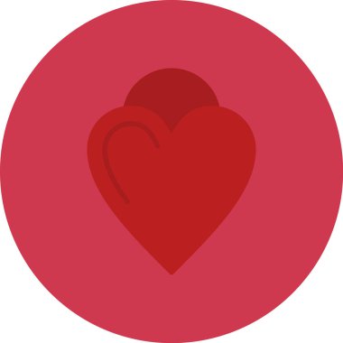 Kalp. Web simgesi düz tasarım.