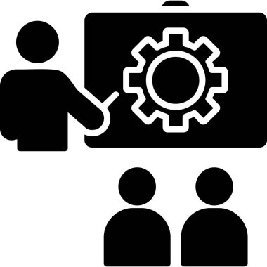 iş yönetimi düz vektör simgesi